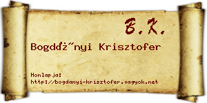 Bogdányi Krisztofer névjegykártya