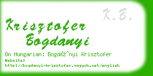 krisztofer bogdanyi business card